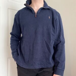 Mens Navy Polo Ralph Lauren Zip-Up Sweater (L)